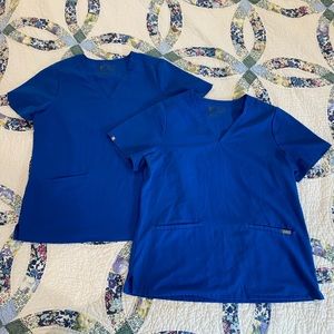 FIGS | LOT of 2 - Women’s Technical Collection Scrubs Top in Blue, Size Large